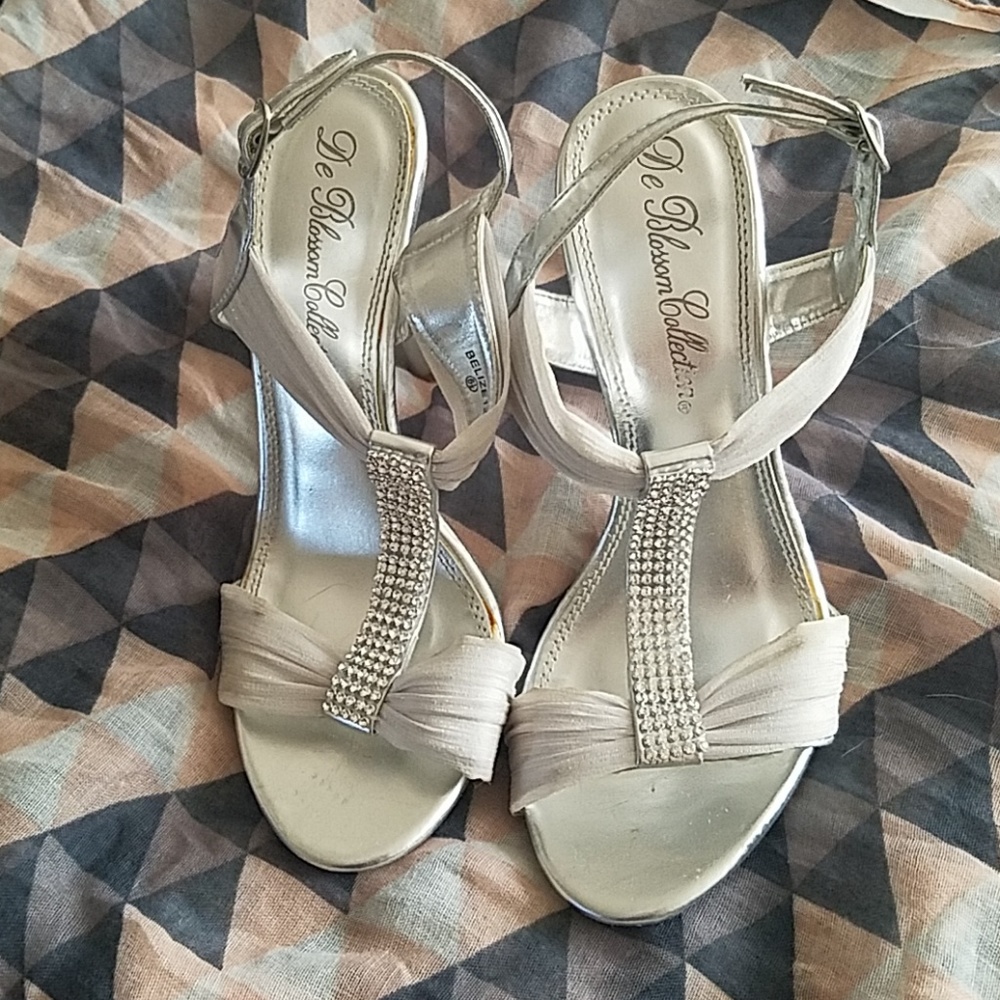 Rhinestone Silver Dress Heels